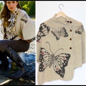 Anthropology Moth brand Butterfly Poncho